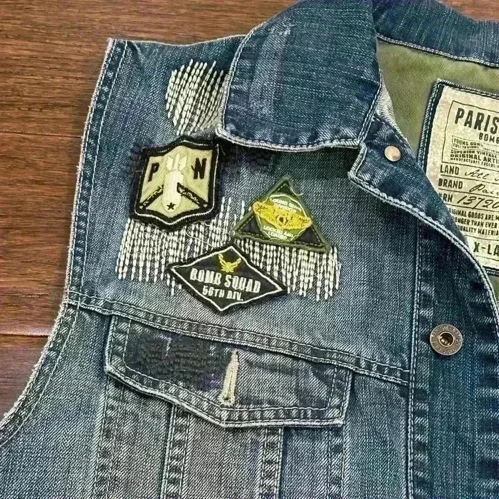 Parish Nation Grunge Army Vest - Y2K - size XL